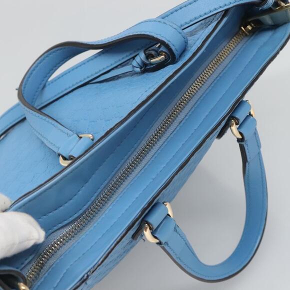 GUCCI Micro GG Canvas Guccissima Bag Leather Outlet Blue Gold - Picture 6 of 16